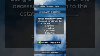 Daily CSE Challenge - More practice makes perfect! #csereviewer #civilserviceexam #csereviewer2025