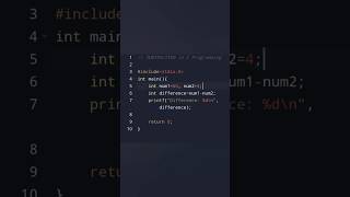 Subtraction in C-Programming|#shorts