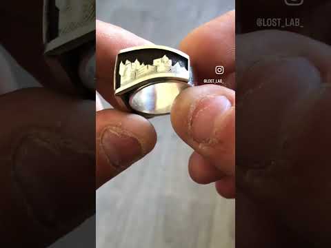 ..Hand Made signet ring. Silver 950. "Skyline 2024".#lostlab #handmadejewelry #signetring