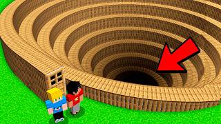 Encontrei A PORTA MAIS LONGA para o POÇO SECRETO no Minecraft!