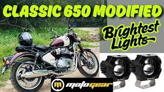 Royal Enfield Classic 650 Modified with @Motogear-india Brightest Foglights | Full Installation