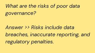 Data governance interview questions and answers - Interview preparation 2024