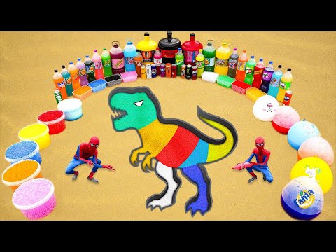 How to make Rainbow Dinosaur with Orbeez, Big Fanta, Mirinda, Coca Cola vs Mentos & Popular Sodas