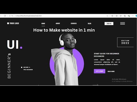 how to make website in 1 minute | how to convert psd file in to webpage in 1min #webdesigning