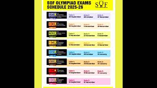 SOF 2025 Exam Dates  #olympiad #nso#shorts#viral
