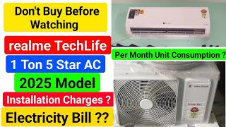 realme techlife 1 ton 5 star inverter ac 2025 model