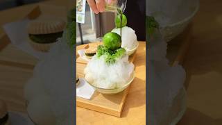 高級抹茶を贅沢に使ったかき氷と最中🍧 #japanesefood