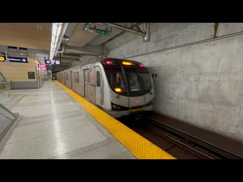 Line 1 train departing from Downsview Park Station