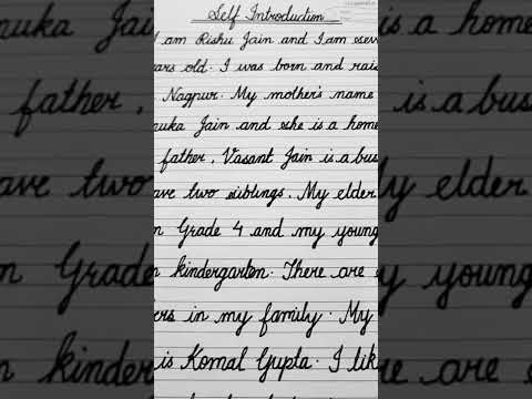 Cursive Writing for beginners - About Myself https://youtu.be/EKz4wmgfw5s