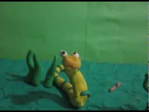 A snake eat a mouse stop motion animation