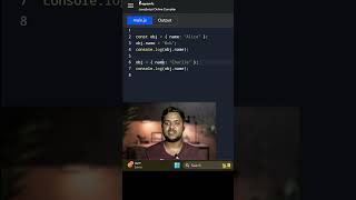 why const doest work with Objects and arrray in javascript #javascript #interviewprep