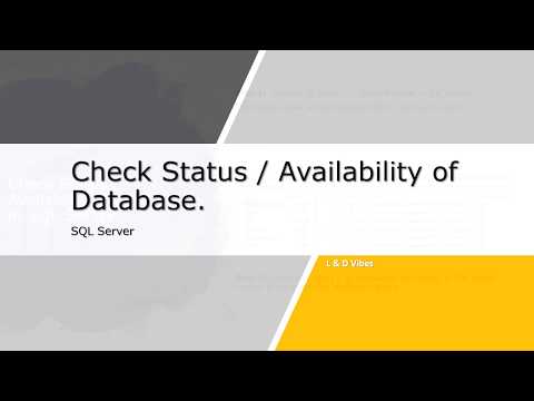 Check Status Availability Database  | SQL Server