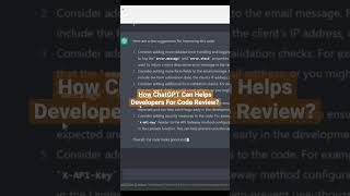 chatgpt for developers | part 3 | Code Review  | #shorts #developers #trending #chatgpt