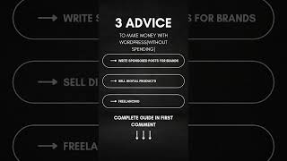 advice to make money with wordpress #tutorial #wordpressbloggers #wordpress #wordpressblogger