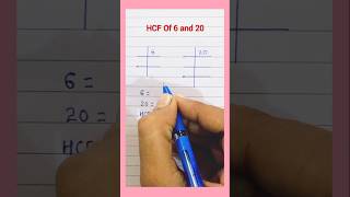 HCF of 6 and 20 #hcf #highestcommonfactor #basicmaths #maths #shorts