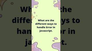 📌3 Ways to Handle Errors in JavaScript! 🚀 | try...catch, Promises & async.. await #shorts #js