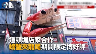 日本道頓堀新地標 螃蟹夾龍尾期間限定｜中央社影音新聞