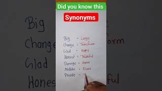 synonyms words | did you know these synonyms | #english #shorts #kidscorner #shortsfeed