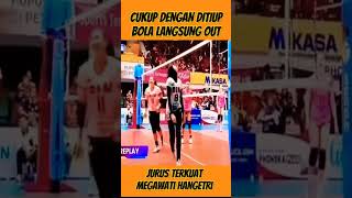 AKSI LUCU MEGAWATI HANGESTRI SAAT SERANGAN LAWAN OUT || #megatron #volleyball #megawatihangestri