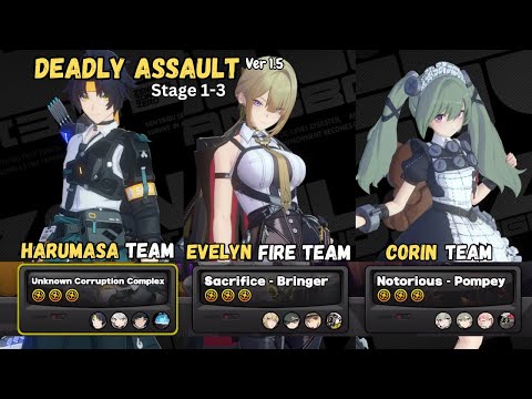 Deadly Assault Stage 1-3 Harumasa Corin Evelyn | Zenless Zone Zero v1.5