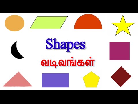 Shapes names with examples in English and tamil for kids | வடிவங்கள் | RheyaAthi1408