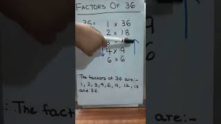 Write all the factors of 36 | Factor of 36
