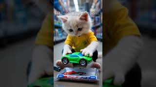 A cat unboxes an electric RC car pat   4 🎮😼🚗 #Shorts #ToyUnboxing #Cat #ToyCar