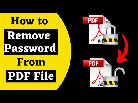 How to Remove Password from PDF File ? Open Locked PDF and Save it Without Password on Laptop 2021
