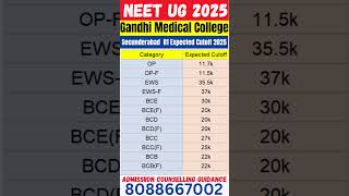 Gandhi Medical College Secunderabad  R1 Expected Cutoff 2025 #neet2025 #mbbs#neet#mbbsabroad#medical