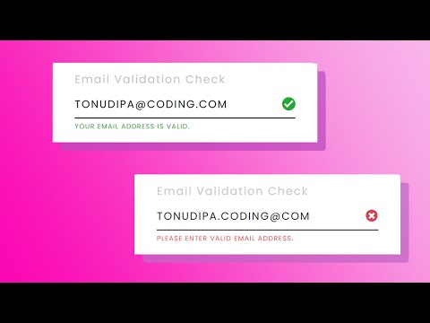 Email Validation Check In Vanilla Javascript @tonudipa coding