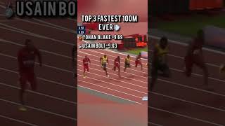 TOP 3 FASTEST 100m EVER #top3 #100m #fastest