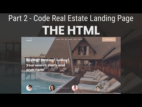 Part 2 | How to Design and Code a Real Estate landing Page | The HTML