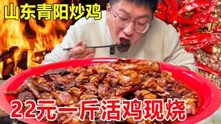 山东邹平大山脚下青阳炒鸡，22元一斤现烧，麻辣鲜香太过瘾#麦总去哪吃