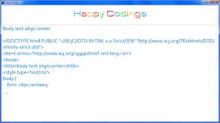 HTML | Body text align center