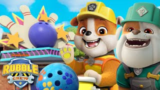 Rubble Builds a Bowling Alley for Grandpa! w/ Charger, Mix & Wheeler | Rubble & Crew