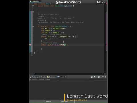 0033 Length of Last Word in #java #algorithm #programming #coding #shorts