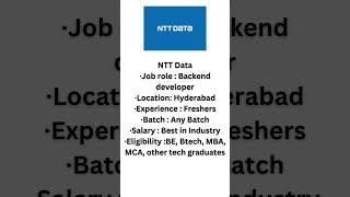 NTT data Back End Developer - I | OFF CAMPUS  | Top companies hiring