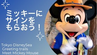 はしゃぐミッキー　東京ディズニーシー　ミッキー＆フレンズ　グリーティングトレイル