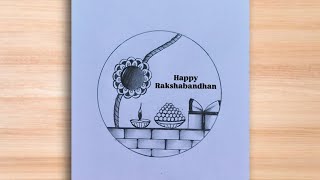 Happy rakshabandhan 🎁🎀drawing easy|how to draw rakhi very easy|rakshabandhan drawing for beginners 