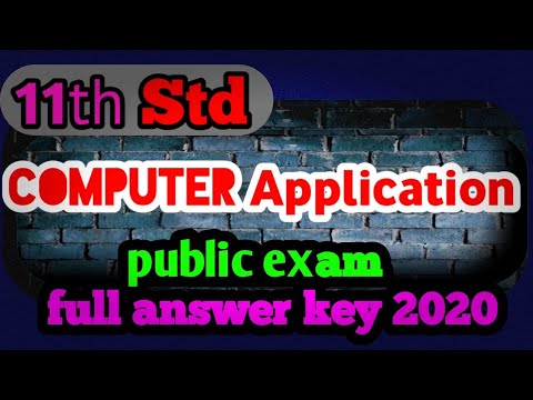 11th std computer application answer key 2020|11th computer application public full answer key 2020