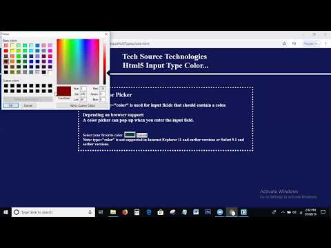 Html5 Input Type color | Input type = "color" | Html5 Input types