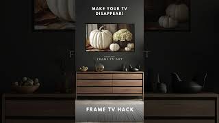 Frame TV Hack. Muted Vintage Fall Hydrangea and Pumpkins. #autumndecor #falldecor #falldecorations