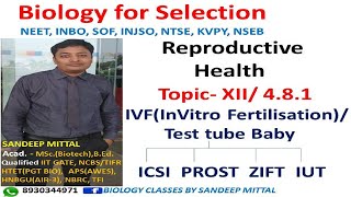 "Biology for NEET"          12th/Rep. Health/Topic-4.8.1/ IVF (InVitro Fertilisation)/Test Tube Baby
