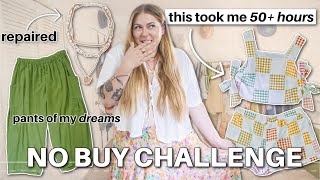 I'm NOT BUYING summer trends so I did this instead 🧵✂️♻️ (upcycle, repair, patchwork sewing)