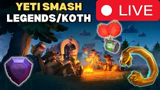 Yetis with the Snake Barrel and Snake Bracelet in Legends then KOTH - COC Live #giftedbysupercell