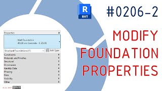 0206-2 #RevitTraining #Revit Modify #FoundationProperties #BIMTraining