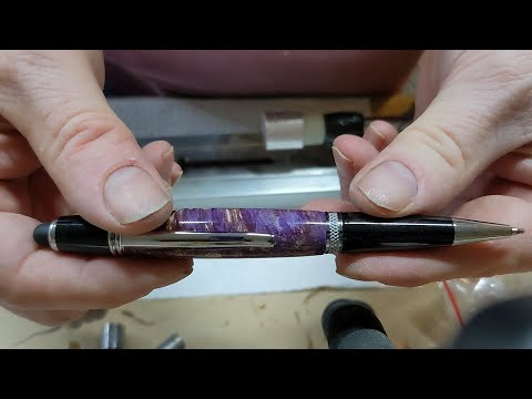 Purple Maple Burl on Sierra Stylus Pen Blank