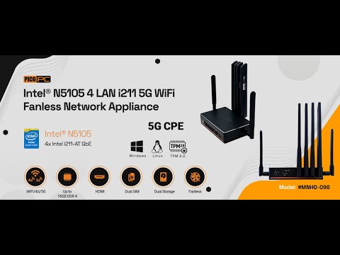 Intel® N5105 4 LAN 5G CPE Fanless Network Appliance SD-WAN Security Gateway with TPM | PICO PC®