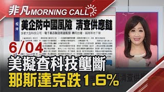 【非凡Morning Call】美企防中國風險 全面清查供應鏈 中國將發放5G執照 聚焦華為鴻蒙 大摩:蘋概未跌完│非凡新聞│20190604