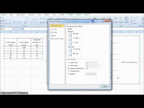 error bars on scatter graph